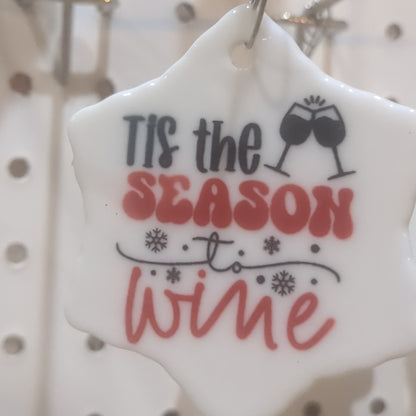 Ceramic wine ornament. 'Tis the season to wine