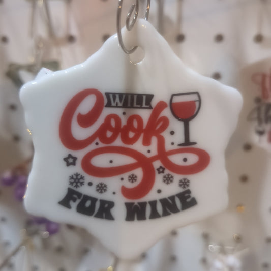 Ceramic wine ornament. Will cook for wine