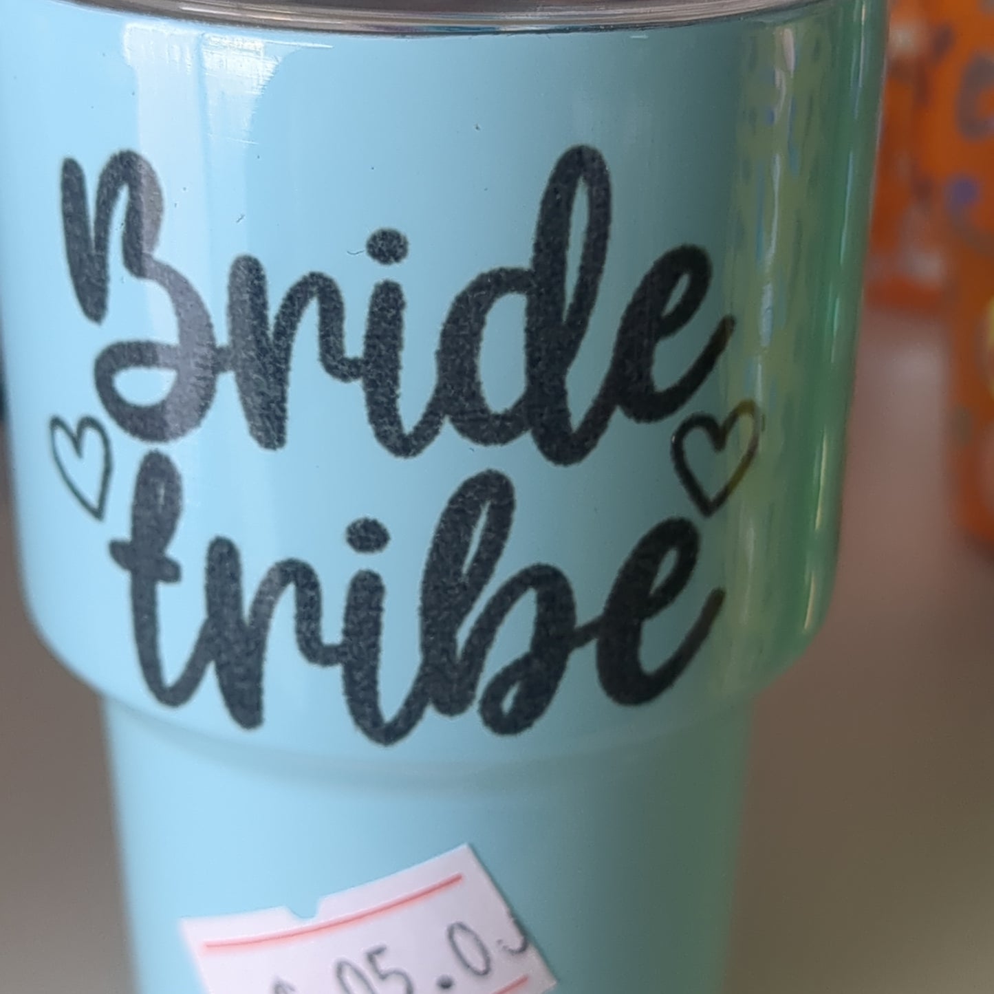 Shot glass / mini Tumbler light blue says bridesmaid