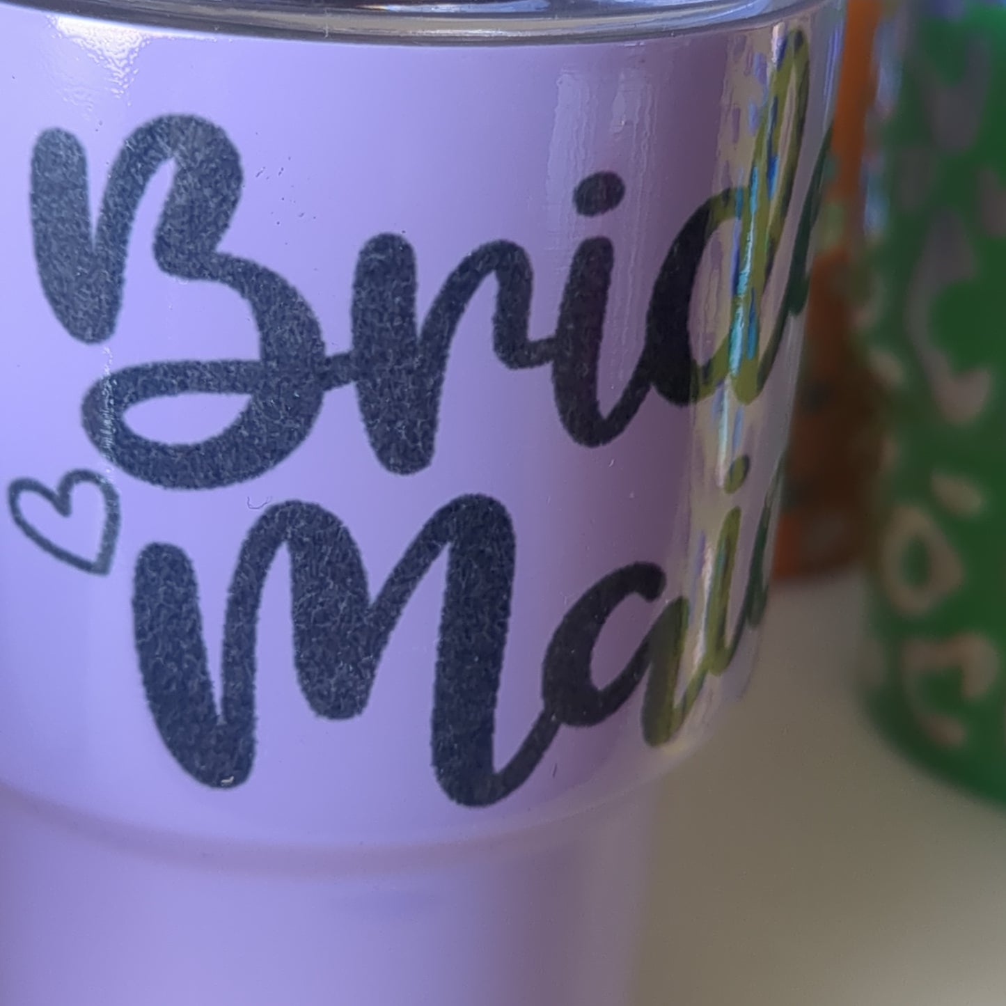 Shot glass / mini Tumbler lilac says bridesmaid