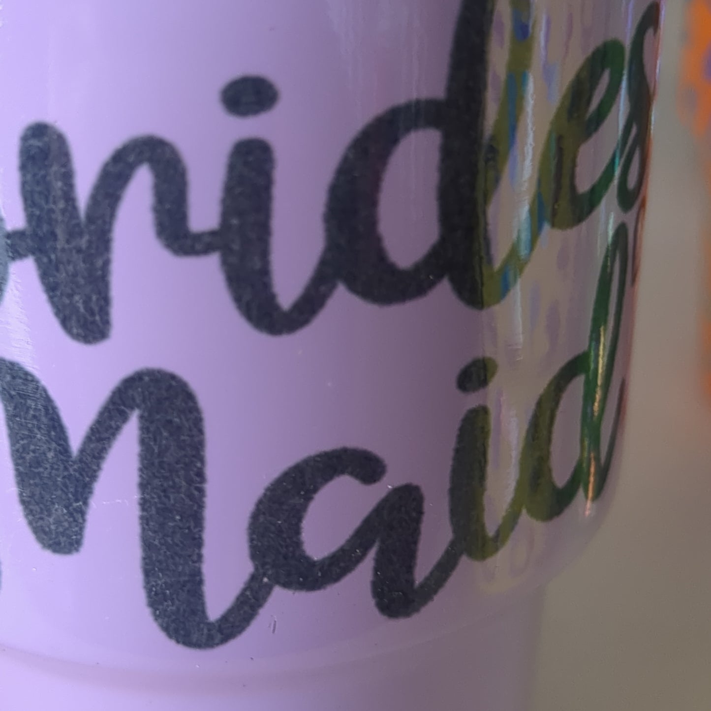 Shot glass / mini Tumbler lilac says bridesmaid