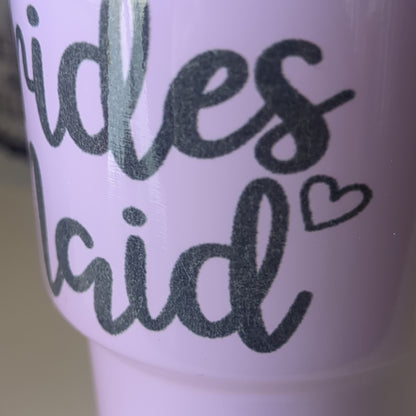 Shot glass / mini Tumbler lilac says bridesmaid