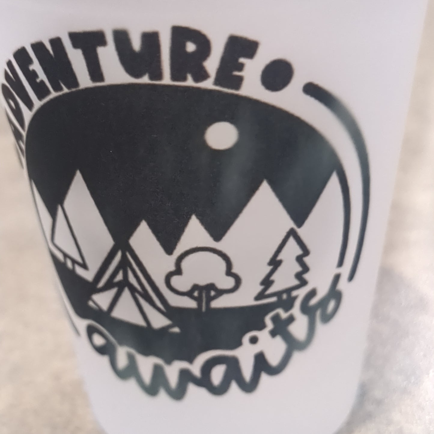 Imperfect Frosted glass shot glass.  Adventure awaits