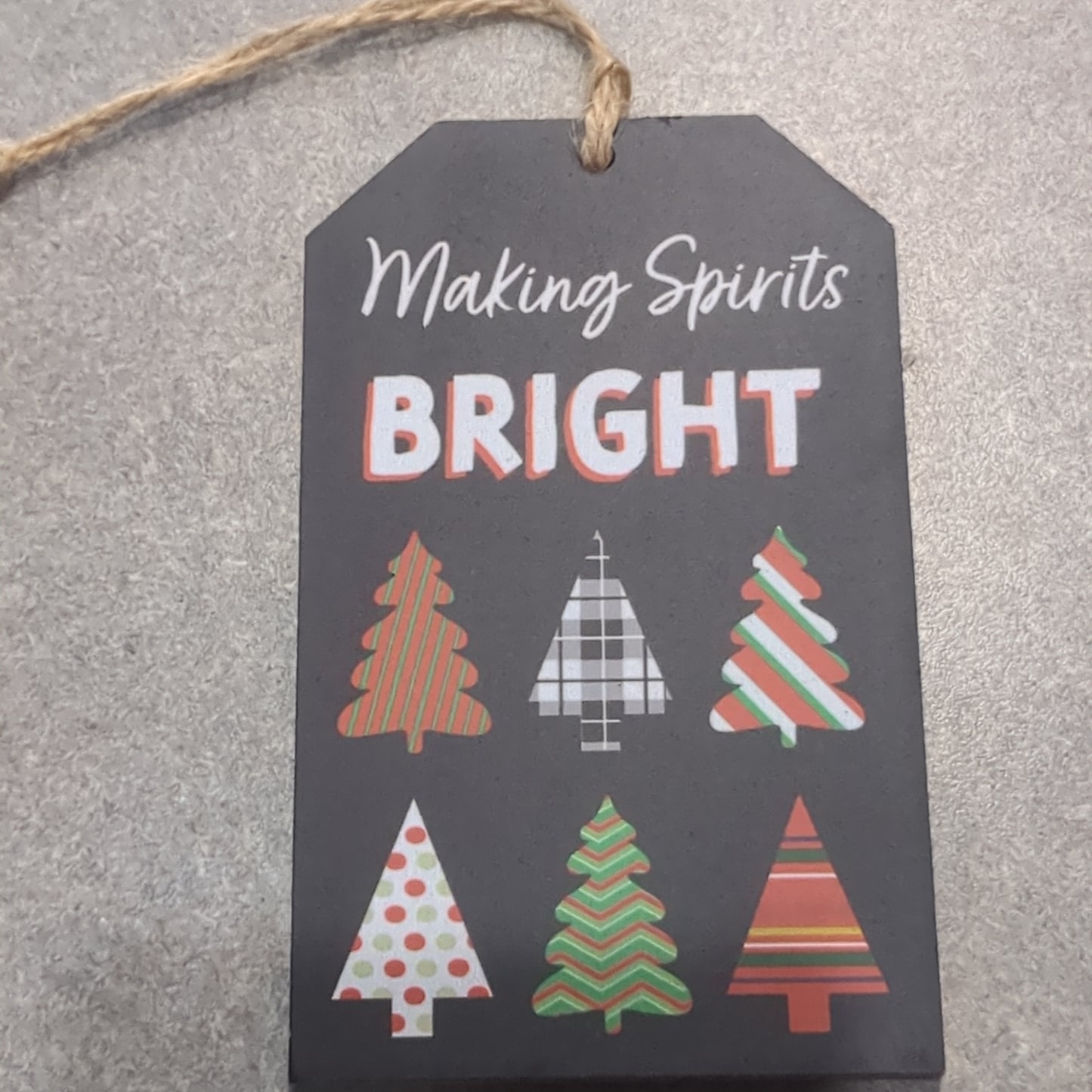 Tag ornaments making spirits bright