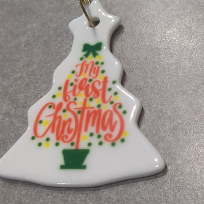 Ceramic tree ornament My first Christmas