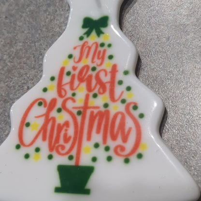 Ceramic tree ornament My first Christmas