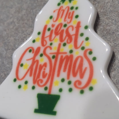 Ceramic tree ornament My first Christmas