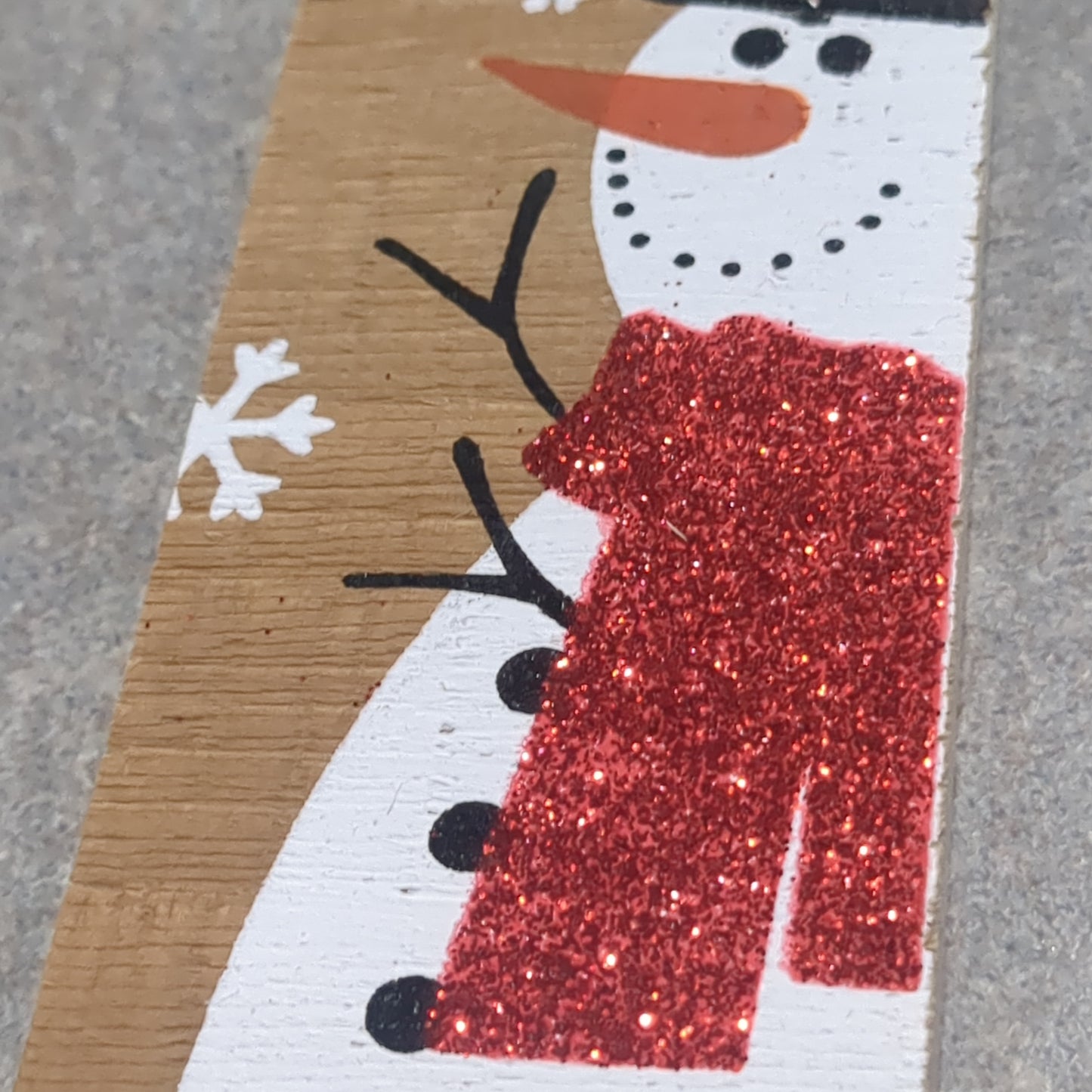 MDF ornament with a snowman