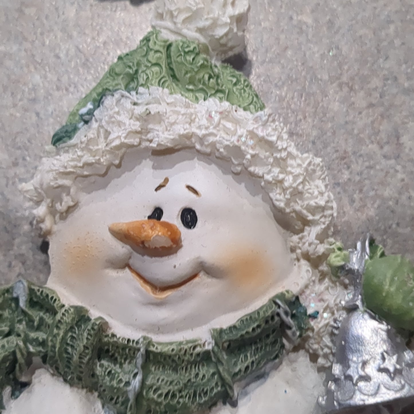 Polycrylic snowman ornament with bell & wreath