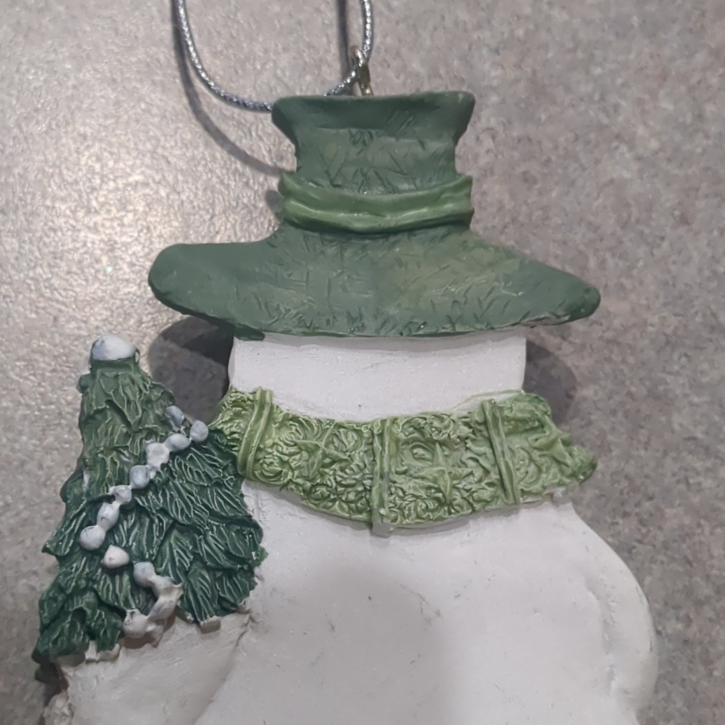 Og3 Polycrylic snowman ornament with tree and teddy bear