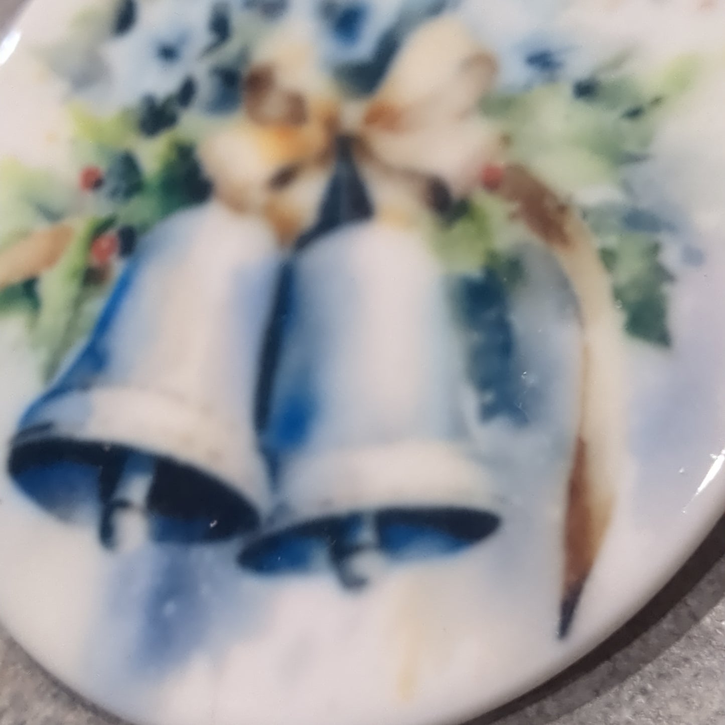 Ceramic ornament blue and white bells