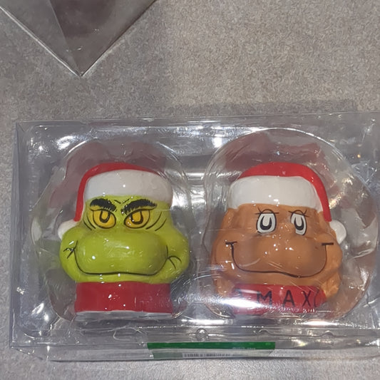 Grinch and Max salt and pepper shaker set