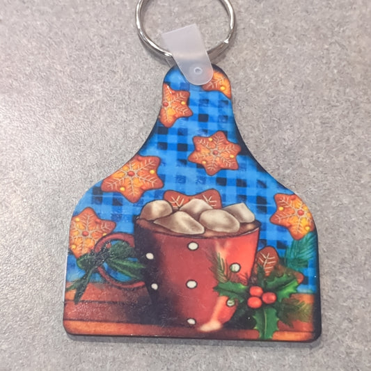 Keychain - ear tag cocoa
