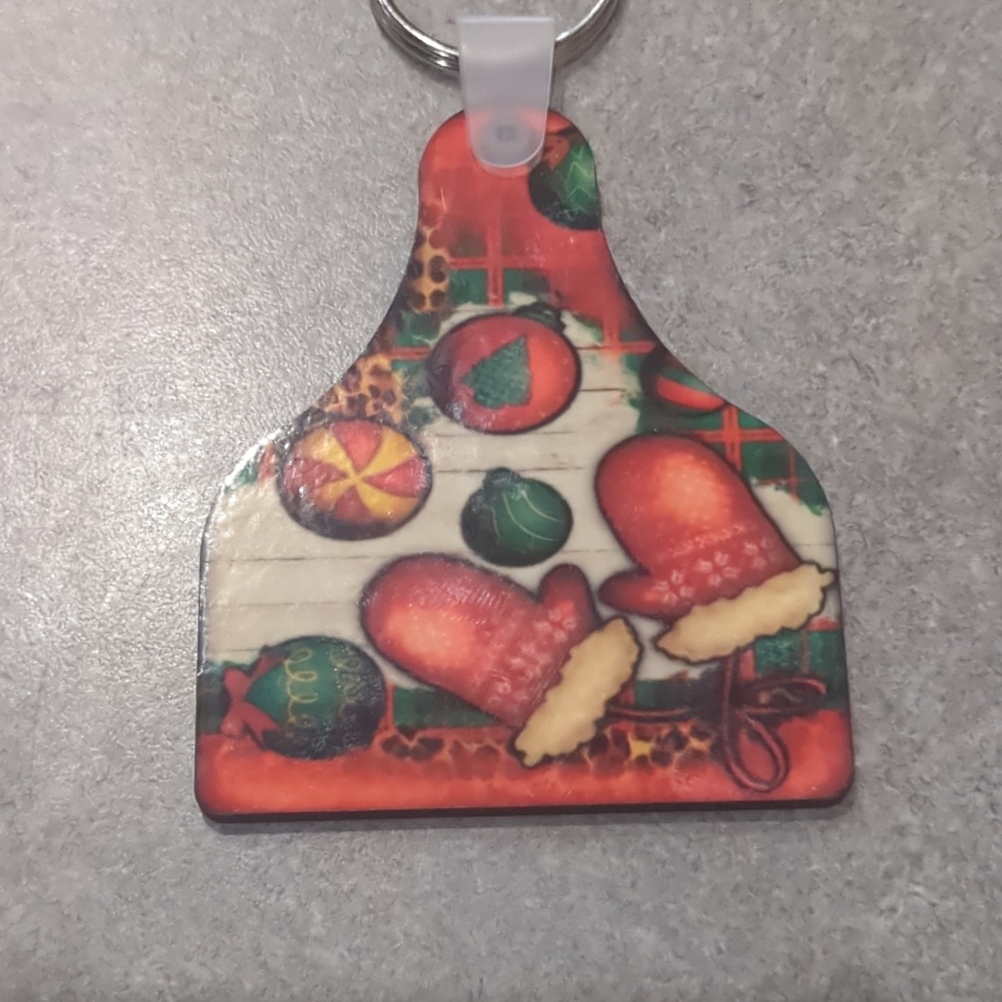 Keychain - ear tag mittens