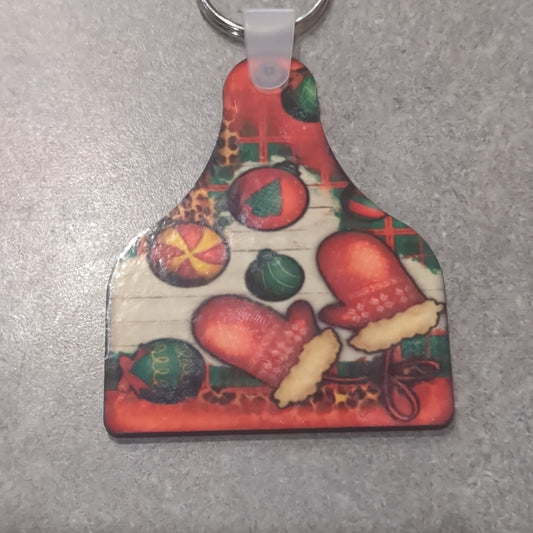 Keychain - ear tag mittens