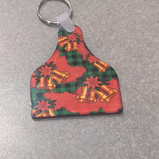 Keychain - ear tag bells