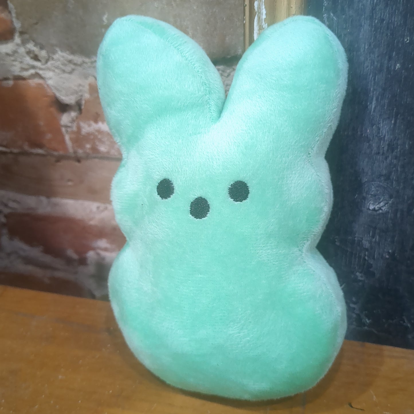 Plush colorful Easter bunny marshmallow candy sea foam green