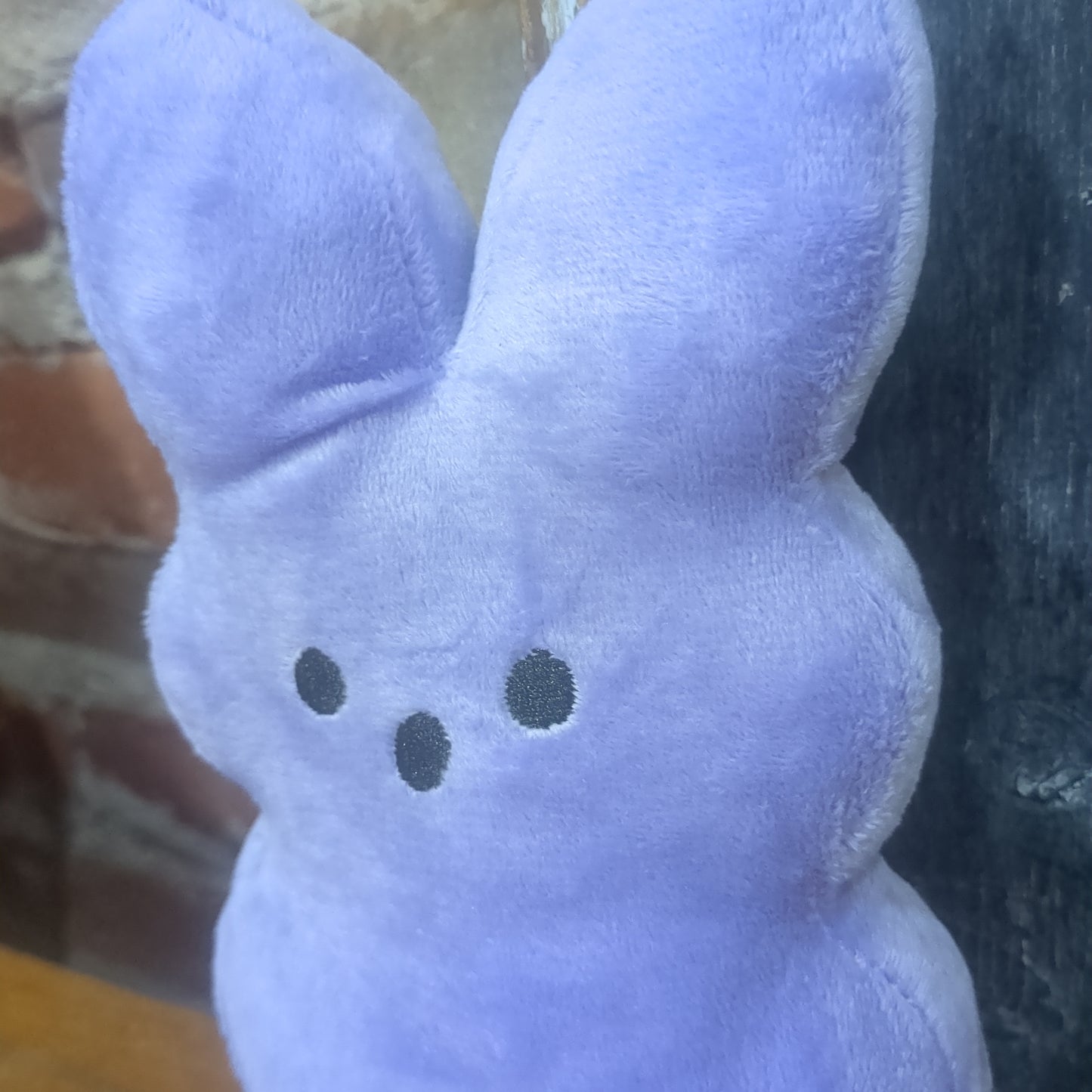 Plush colorful Easter bunny marshmallow lavender.