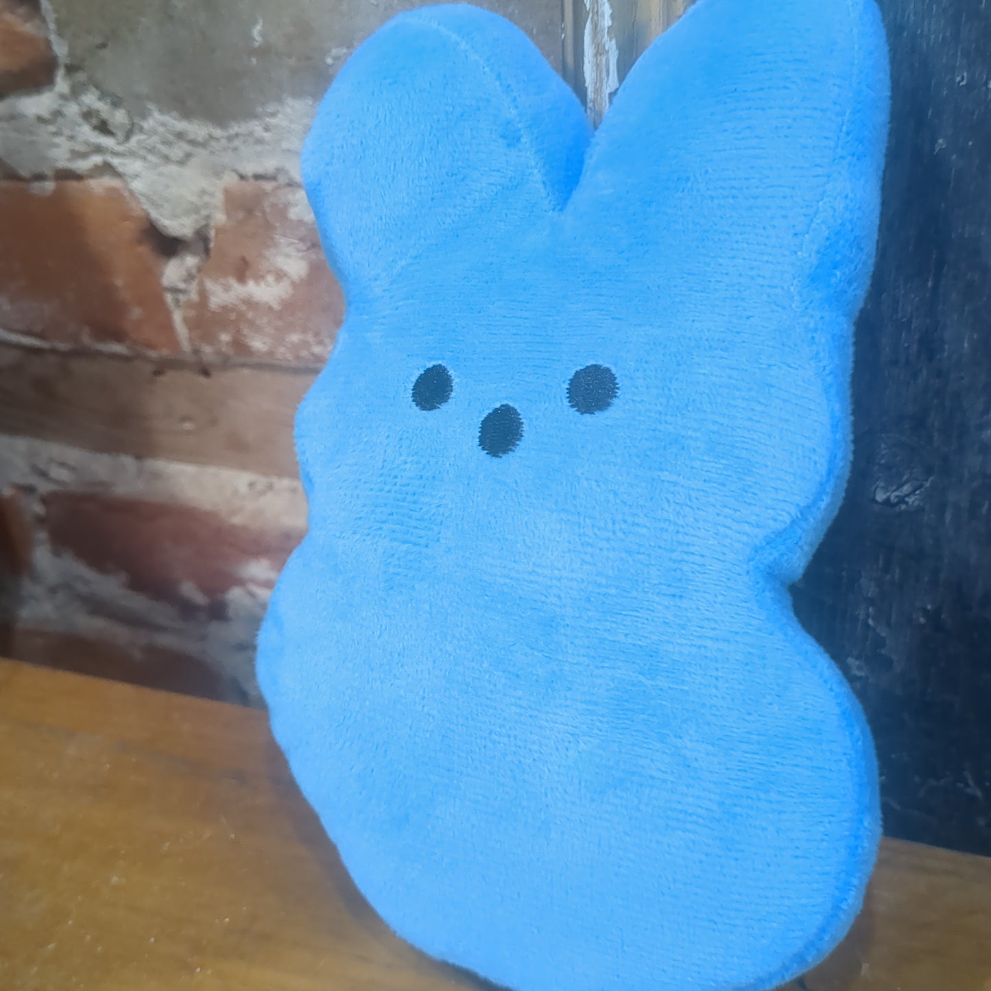 Plush colorful Easter bunny marshmallow blue