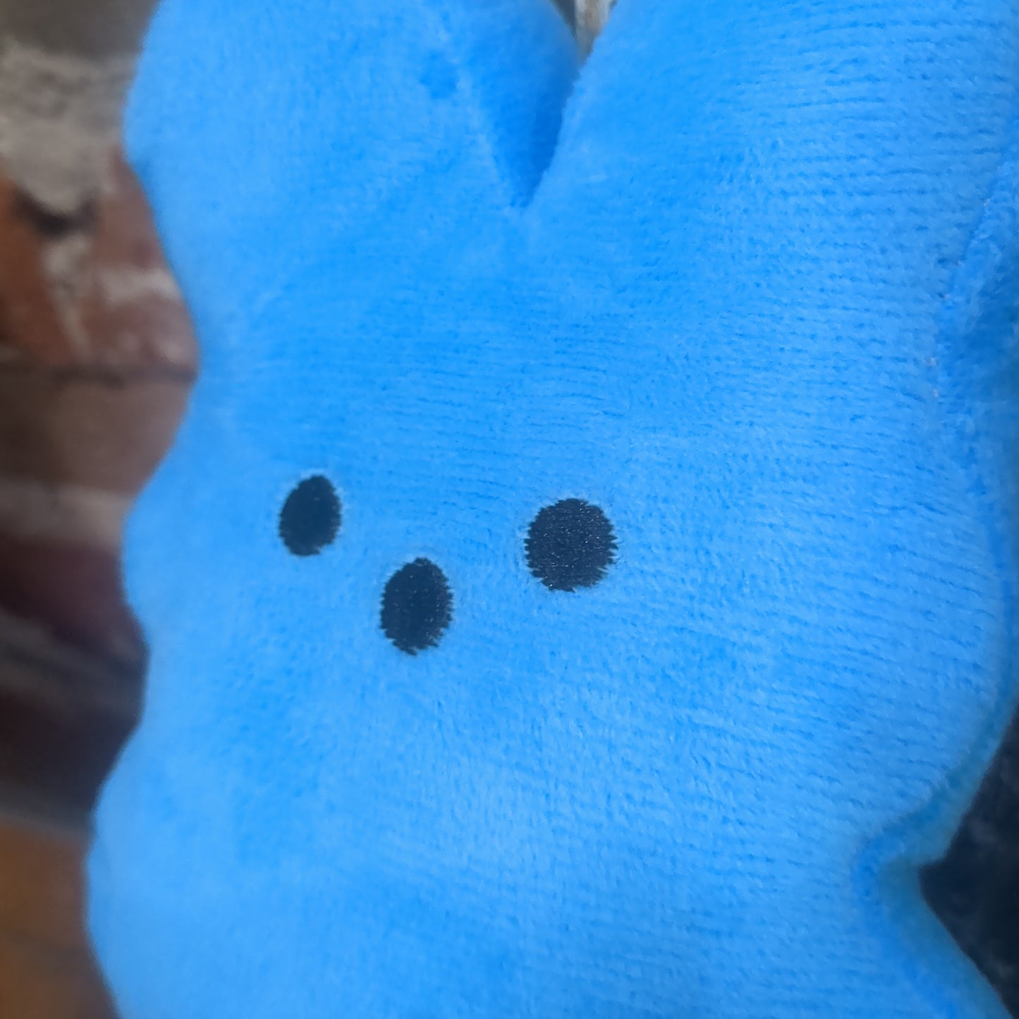 Plush colorful Easter bunny marshmallow blue