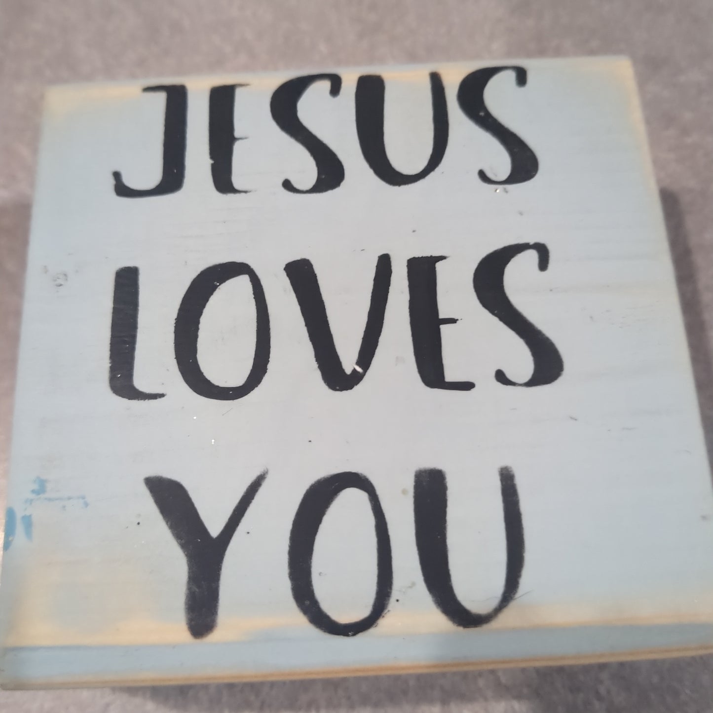Wooden double sided sign 3 1/2" square