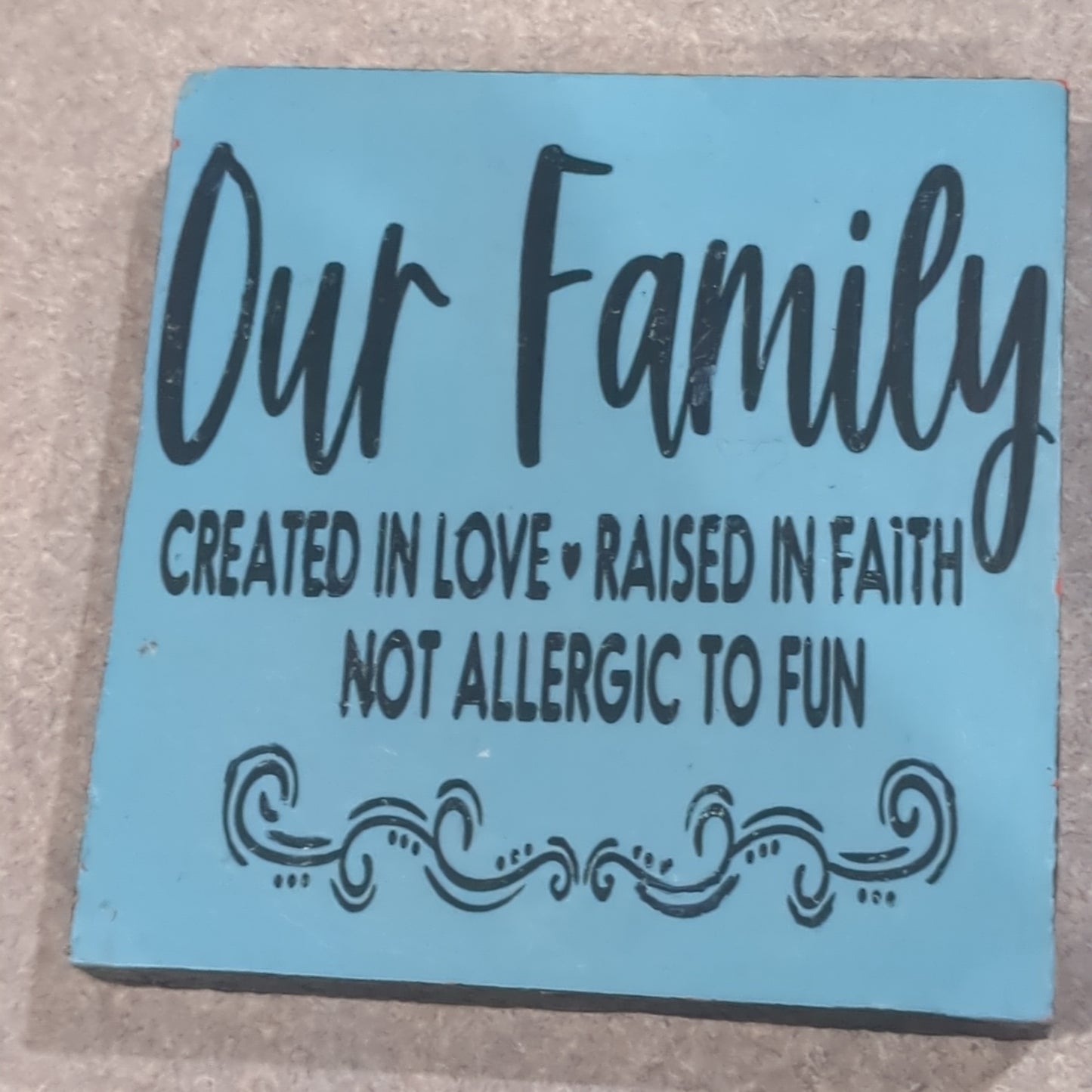 Wooden double sided sign 4" square