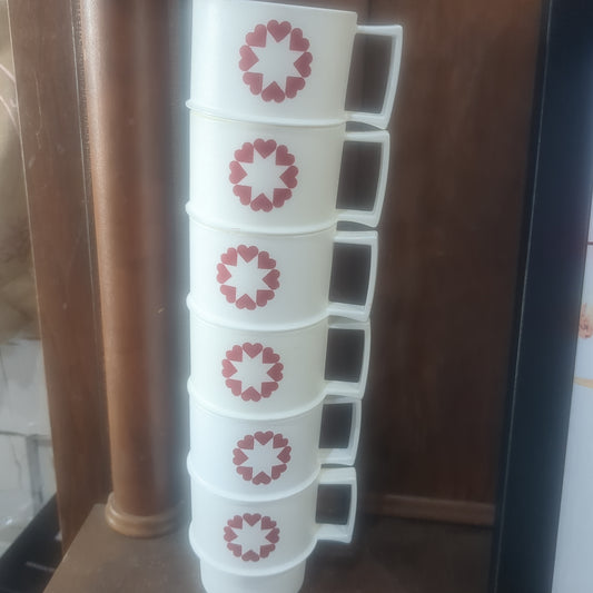 Vintage 6 Tupperware holiday cups