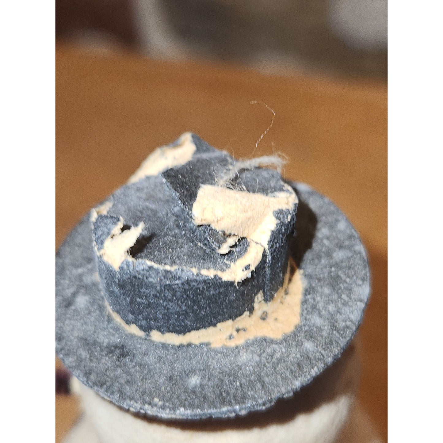 Vintage Christmas Spun Paper Mache & Chenille Putz Snowman Japan 3.5" sm5