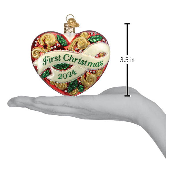 2024 First Christmas Heart Ornament  NOT AVAILABLE AT MINDEN LOCATION