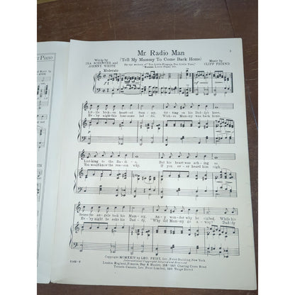 Mr Radio Man Tell My Mammy To Come Back Home Ira Schuster Johnny White Cliff Fri