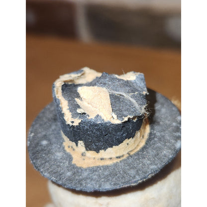 Vintage Christmas Spun Paper Mache & Chenille Putz Snowman Japan 3.5" sm5