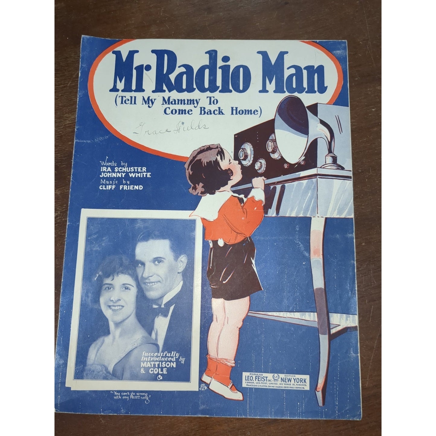 Mr Radio Man Tell My Mammy To Come Back Home Ira Schuster Johnny White Cliff Fri