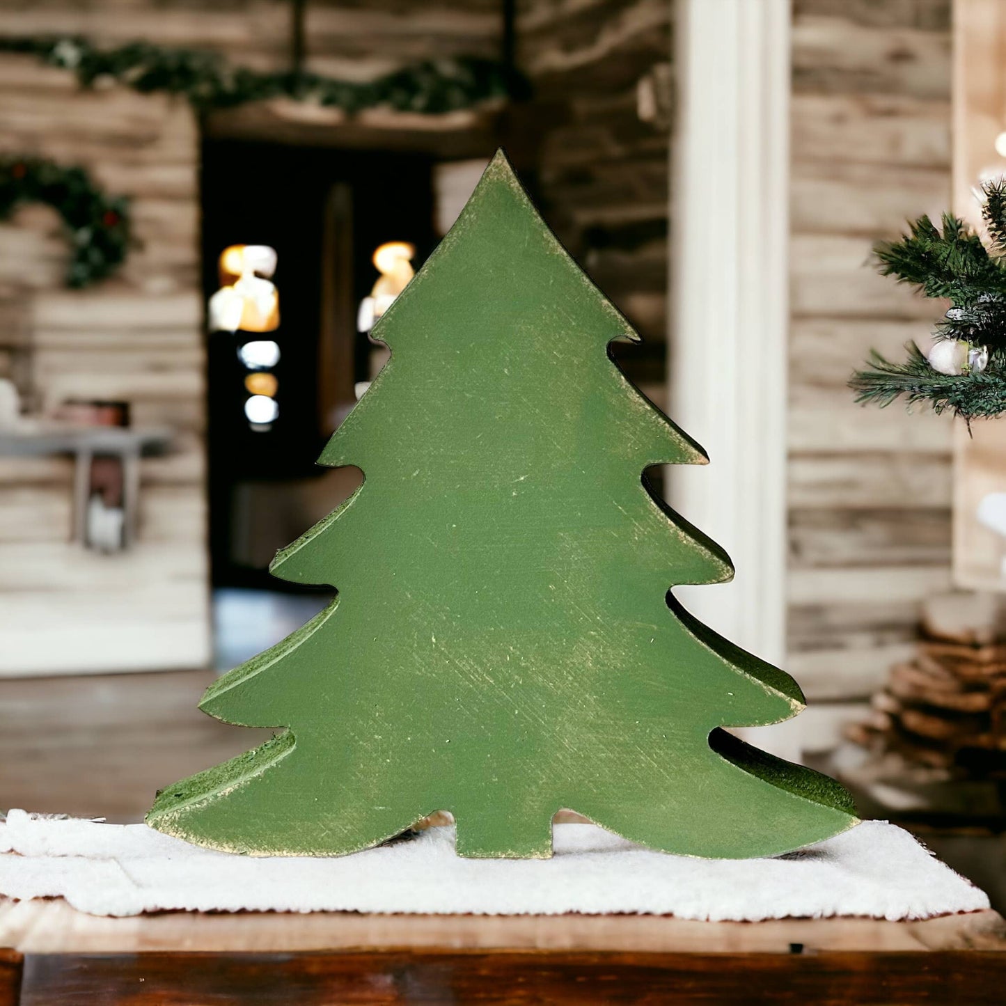 Primitive/Rustic Wood Christmas/Winter Tree - Fluffy: UNFINISHED / Small