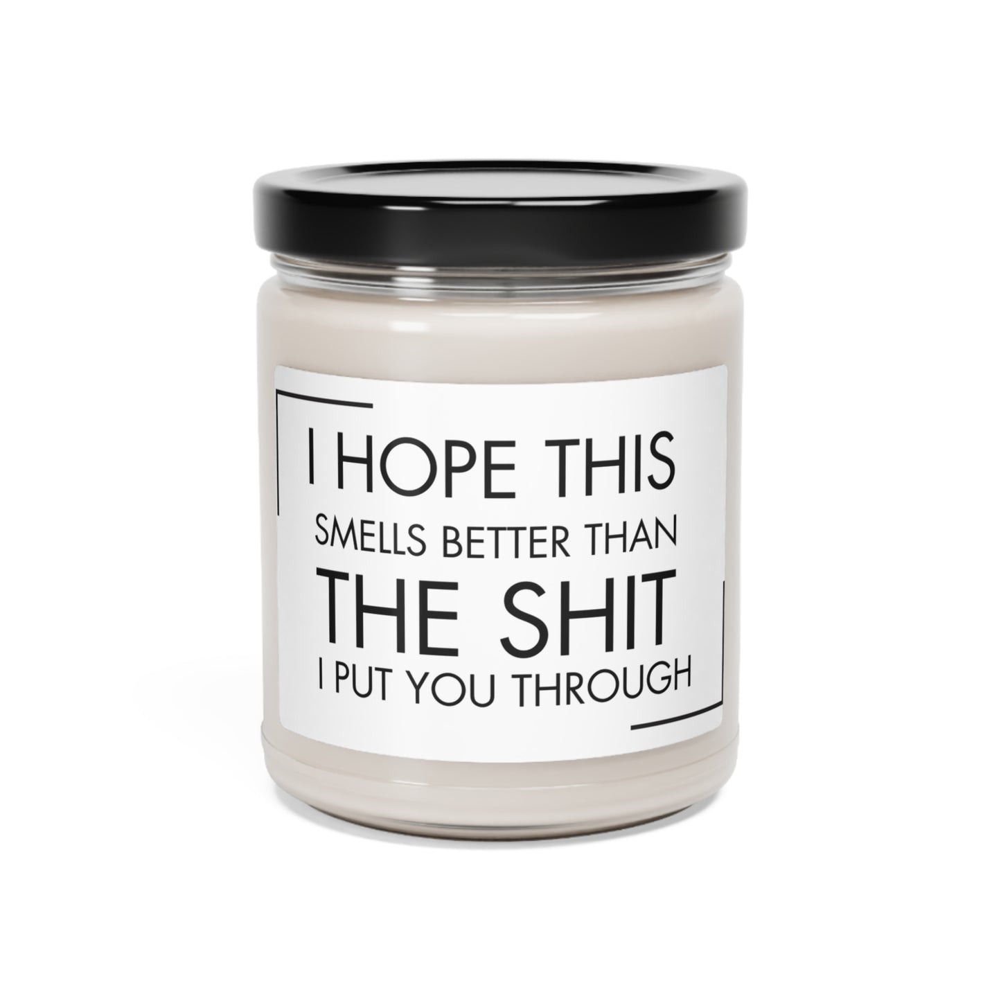 Scented Soy Candle, 9oz. Hope this smells better than the shit I put you through