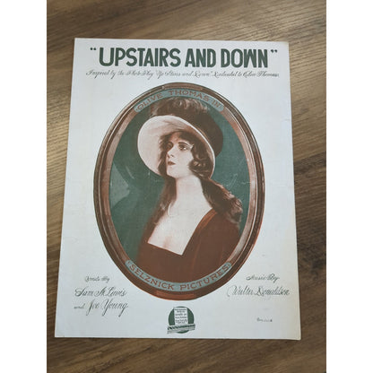 M OLIVE THOMAS Movie Vintage Musical sheet music UPSTAIRS & DOWN