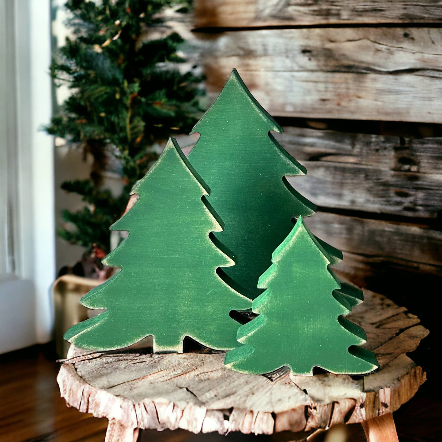 Primitive/Rustic Wood Christmas/Winter Tree - Fluffy: UNFINISHED / Small