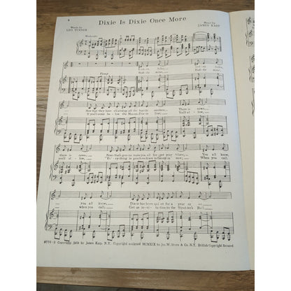 Antique Sheet Music 'Dixie is Dixie Once More' 1919 Leo Turner & James Karp