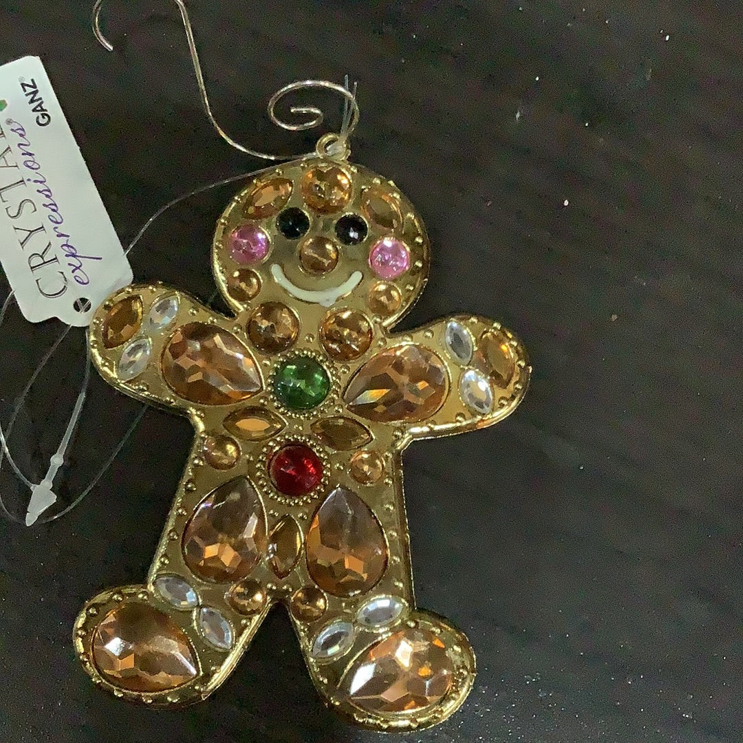 Gingerbread metal and jewel ornament