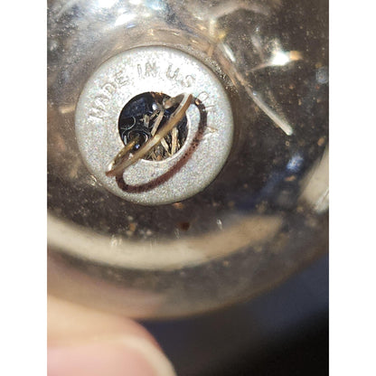 Vintage Circle and Teardrop Unsilvered Transparent Glass Ornament with Tinsel Inside WWII Era 1940s Set of 2 Clear with Tinsel AS IS