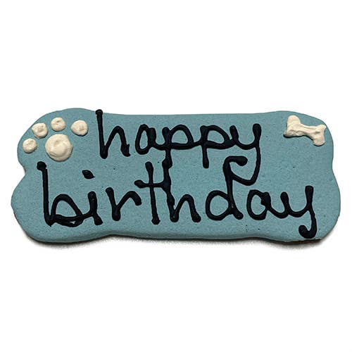 Br7 Birthday Dog Bones: white, blue, pink