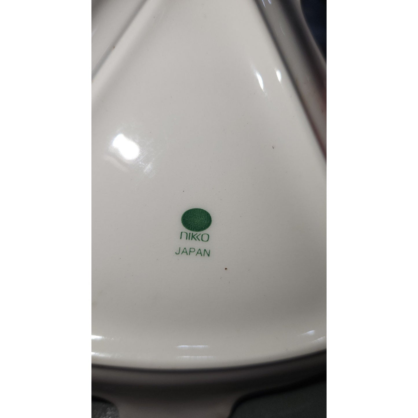 Nikko Japan Christmas 6-1/2" Tree Shaped Plate vintage Candy Trinket Dish