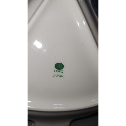 Nikko Japan Christmas 6-1/2" Tree Shaped Plate vintage Candy Trinket Dish