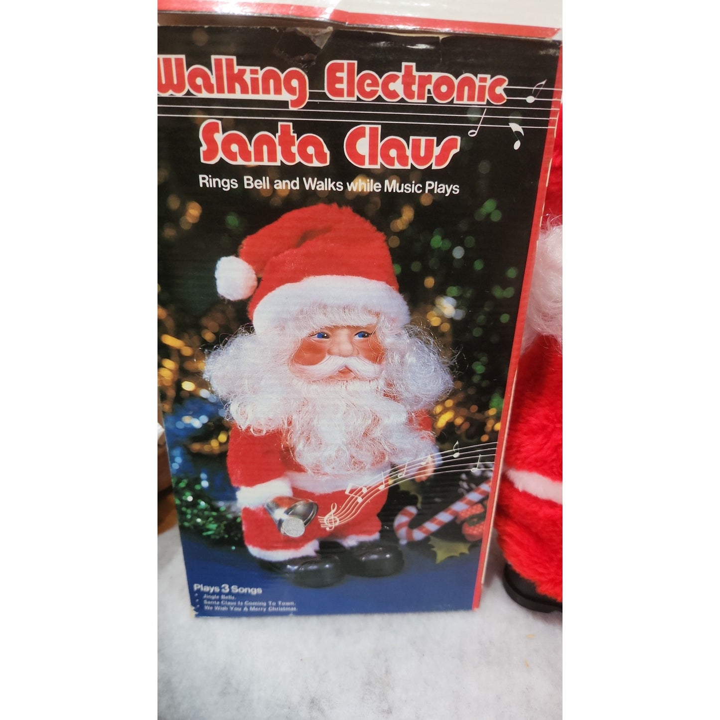 Parts Only Vintage Walking Santa Clause Musical Toy Vintage Christmas