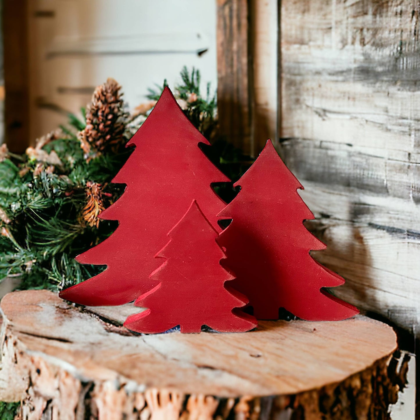 Primitive/Rustic Wood Christmas/Winter Tree - Fluffy: UNFINISHED / Small