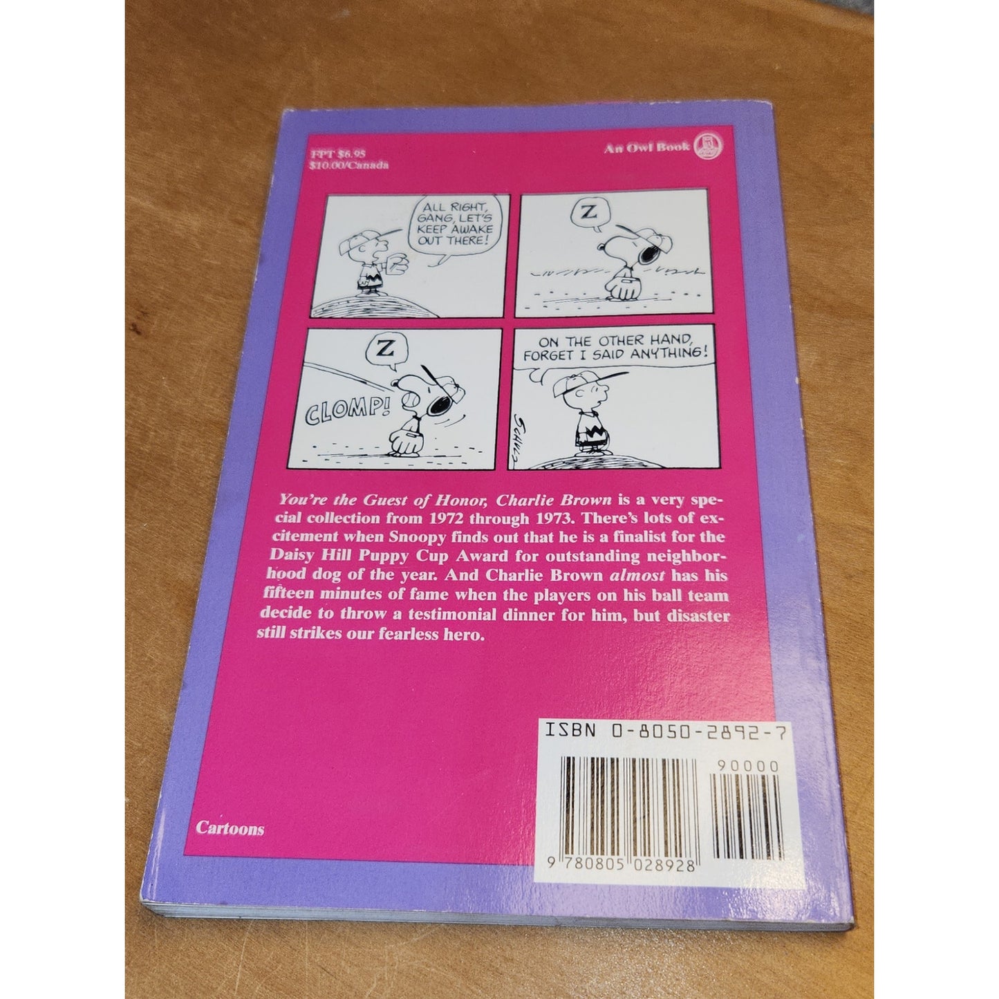 You're The Guest of Honor, Charlie Brownie Charles M. Schulz vintage bk91