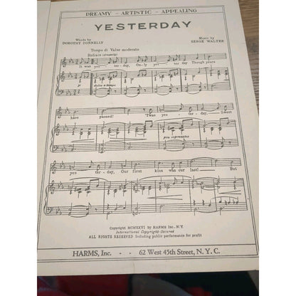 Vintage Sheet Music 1926 - FALLING in Love With You Davis/Meyer