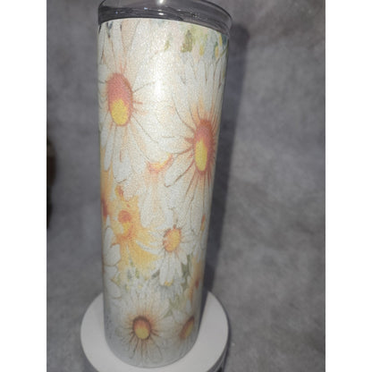 20 oz Stainless Steel Glitter Tumbler Cow I Fine Everything's Fine
