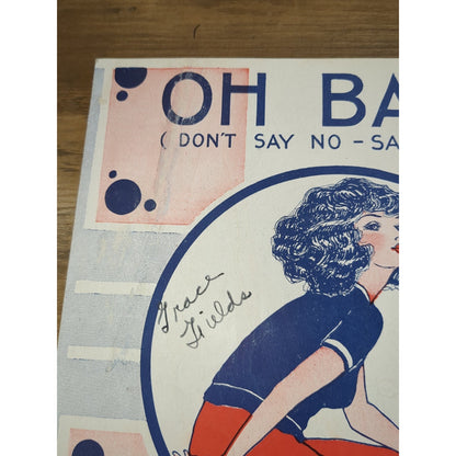 Vintage 1924 Sheet Music, "Oh, Baby - Don't Say No - Say Maybe" Irving Berlin