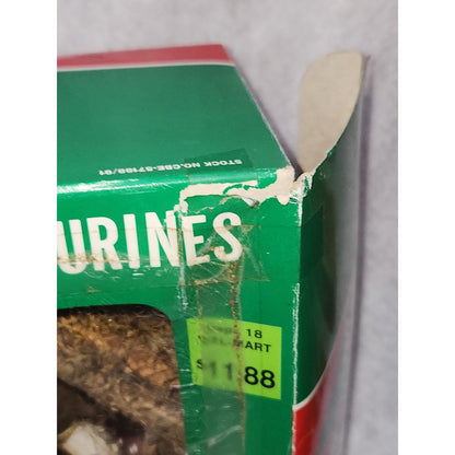 Vintage Celluloid Nativity in Wood Manger Holiday Trim Hong Kong