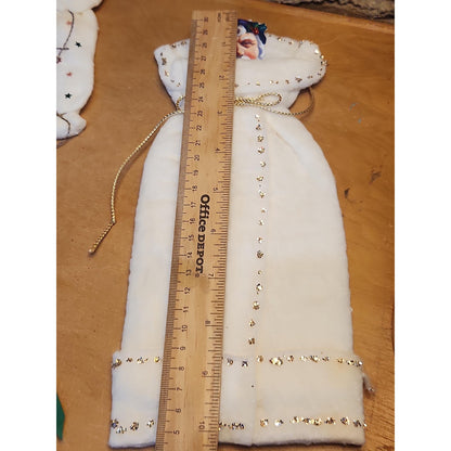 Replica of Antique Ornaments with Actual Vintage Paper Scraps and newer Crepe and Cotton Batting. Chr111